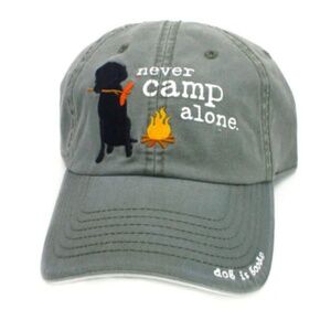 Mens Dog is Good Never Camp Alone Black Lab by Campfire Velcro Hat